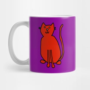 Red Cat Minimal Line Drawing Mug